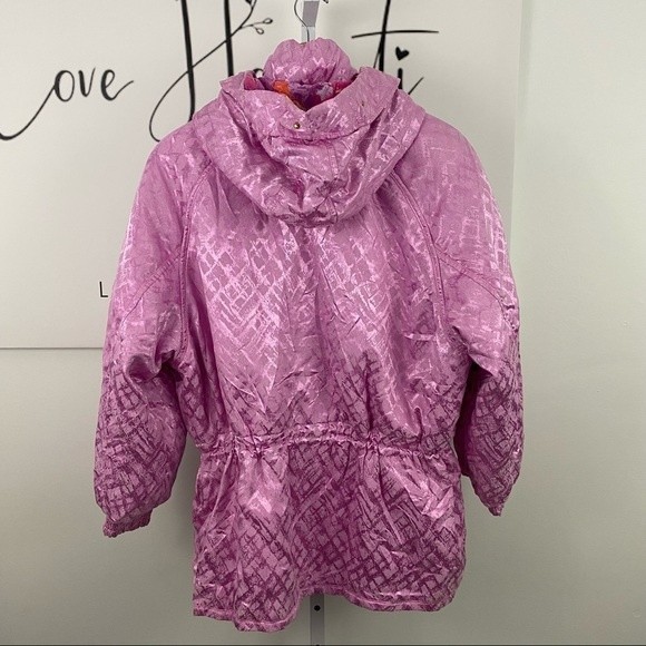 * Vintage Pink Jacket Miss Phenis Ski Full Zip with Gold Heart Retro 80s 90s - Picture 5 of 16